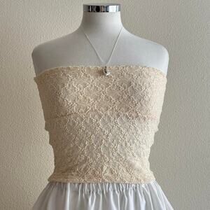 handmade beige lace bandeau